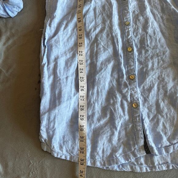 C&C California 100% Linen Shirt Dress Light Blue Size Small - Picture 6 of 7